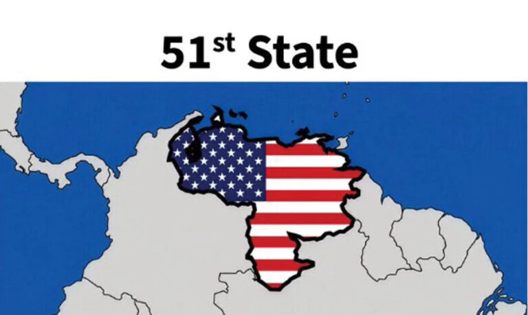 Trump comparte una imagen del mapa de Venezuela pintado con la bandera de Estados Unidos