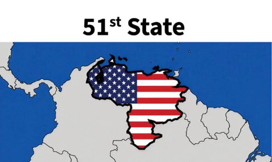 Trump comparte una imagen del mapa de Venezuela pintado con la bandera de Estados Unidos