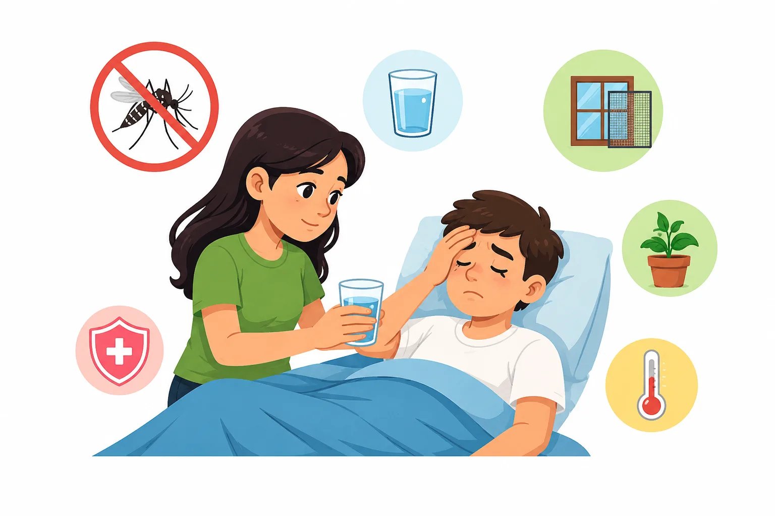 ¿Cómo cuidar a un enfermo de dengue sin contagiarme?