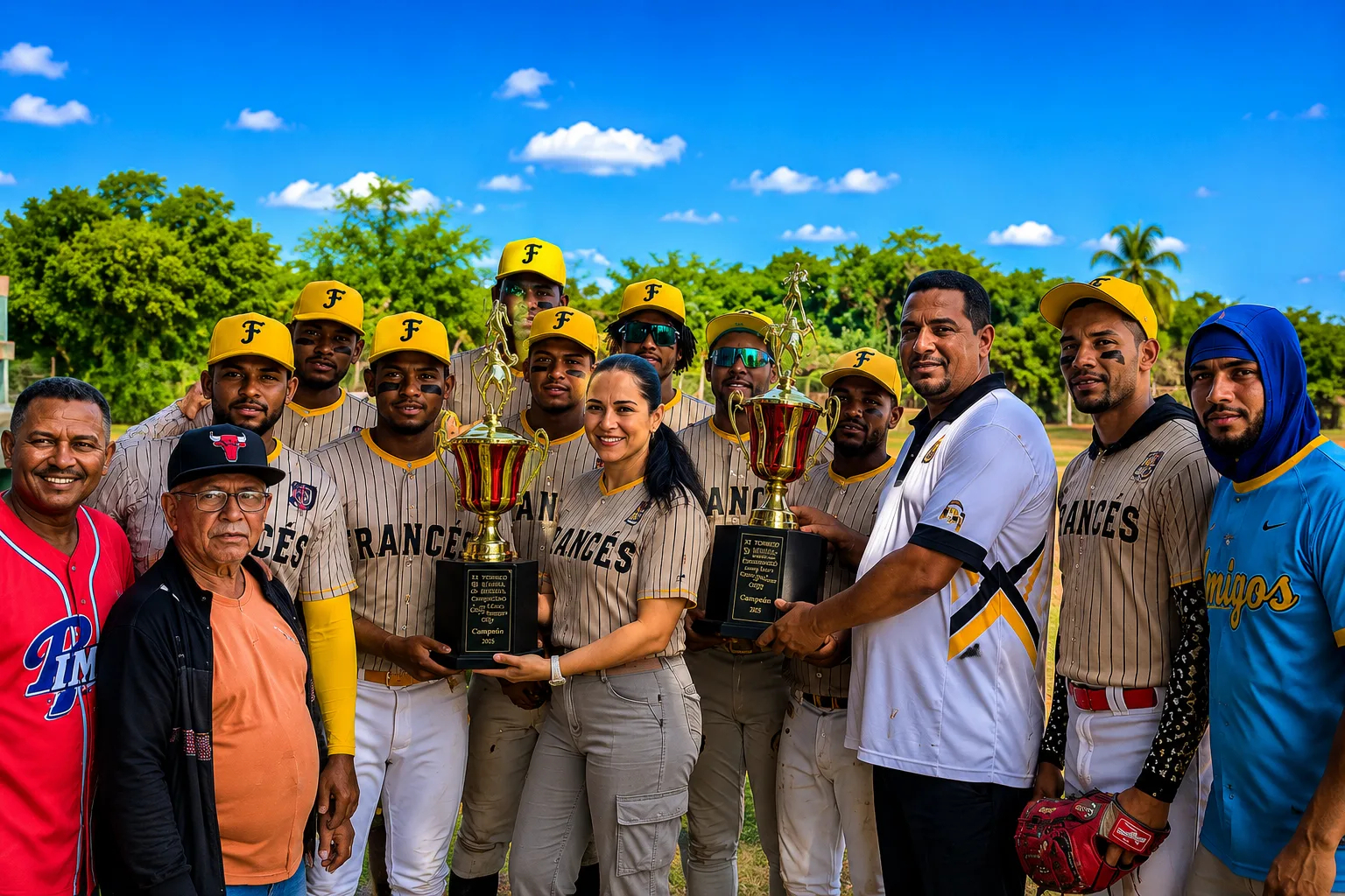 Francés conquista invicto el torneo de béisbol campesino copa Rizek Cacao
