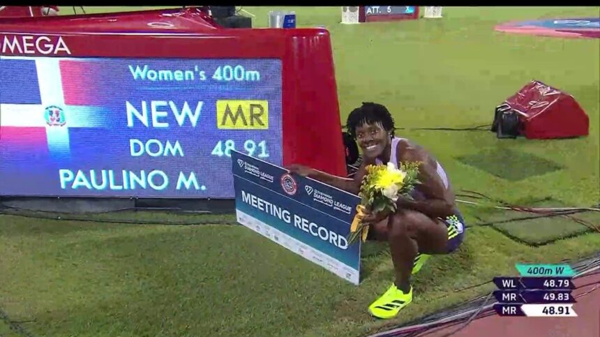 Marileidy Paulino gana los 400 metros y establece récord en la Liga Diamante de Doha